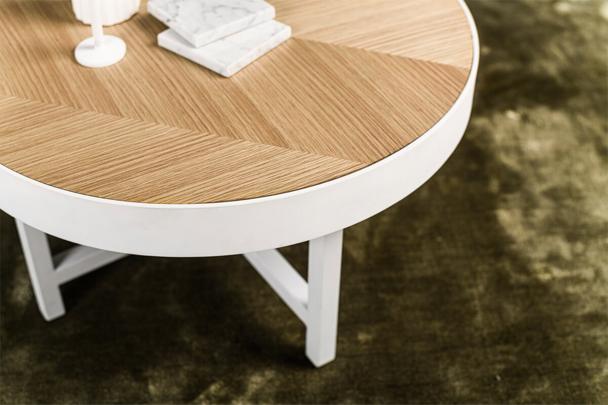 Haluta - Ronde Eikenhouten Salontafel Stanley - 74 x 74 x 44 cm - Naturel - Afbeelding 4