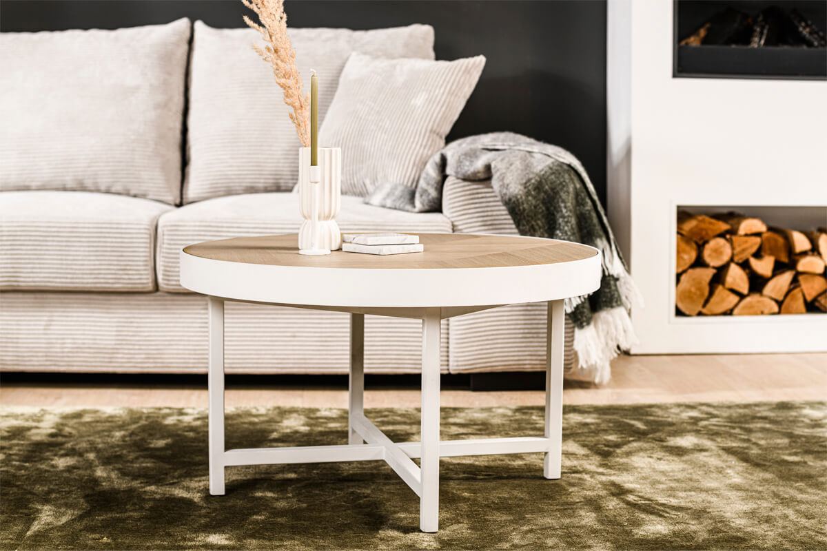 Haluta - Ronde Eikenhouten Salontafel Stanley - 74 x 74 x 44 cm - Naturel - Afbeelding 3