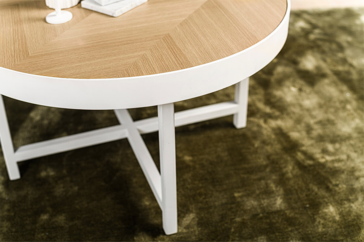 Haluta - Ronde Eikenhouten Salontafel Stanley - 74 x 74 x 44 cm - Naturel - Afbeelding 2