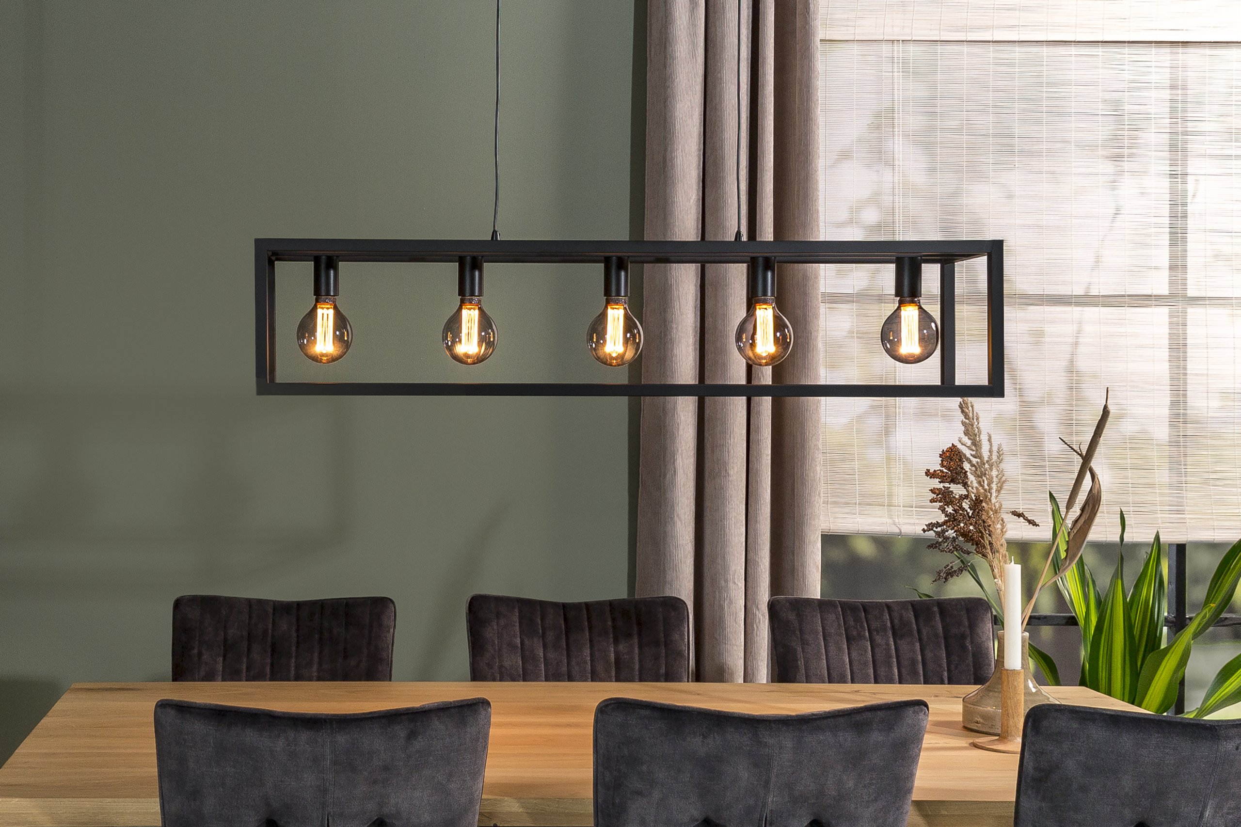 Haluta Hanglamp | 5-lichts | Zwart - Afbeelding 2