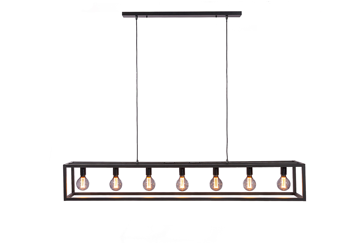 Haluta Hanglamp - 168 x 25 x 160 cm - 7-lichts - Zwart