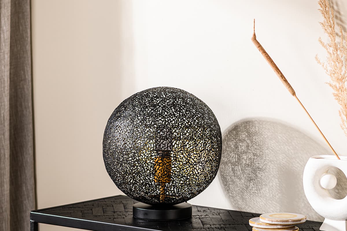 Haluta Industriële Tafellamp - Ø 30 cm - E27 - Zwart Staal - Afbeelding 2