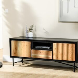 Haluta Acacia TV-meubel Pip - 140 x 40 x 50 cm - Acacia/Zwart
