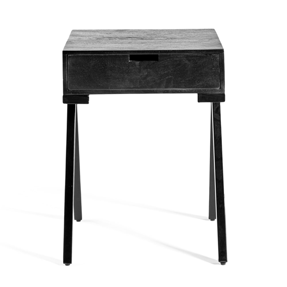 Haluta Mango Nachtkastje Nienke - 40 x 45 x 60 cm - Zwart - Afbeelding 2