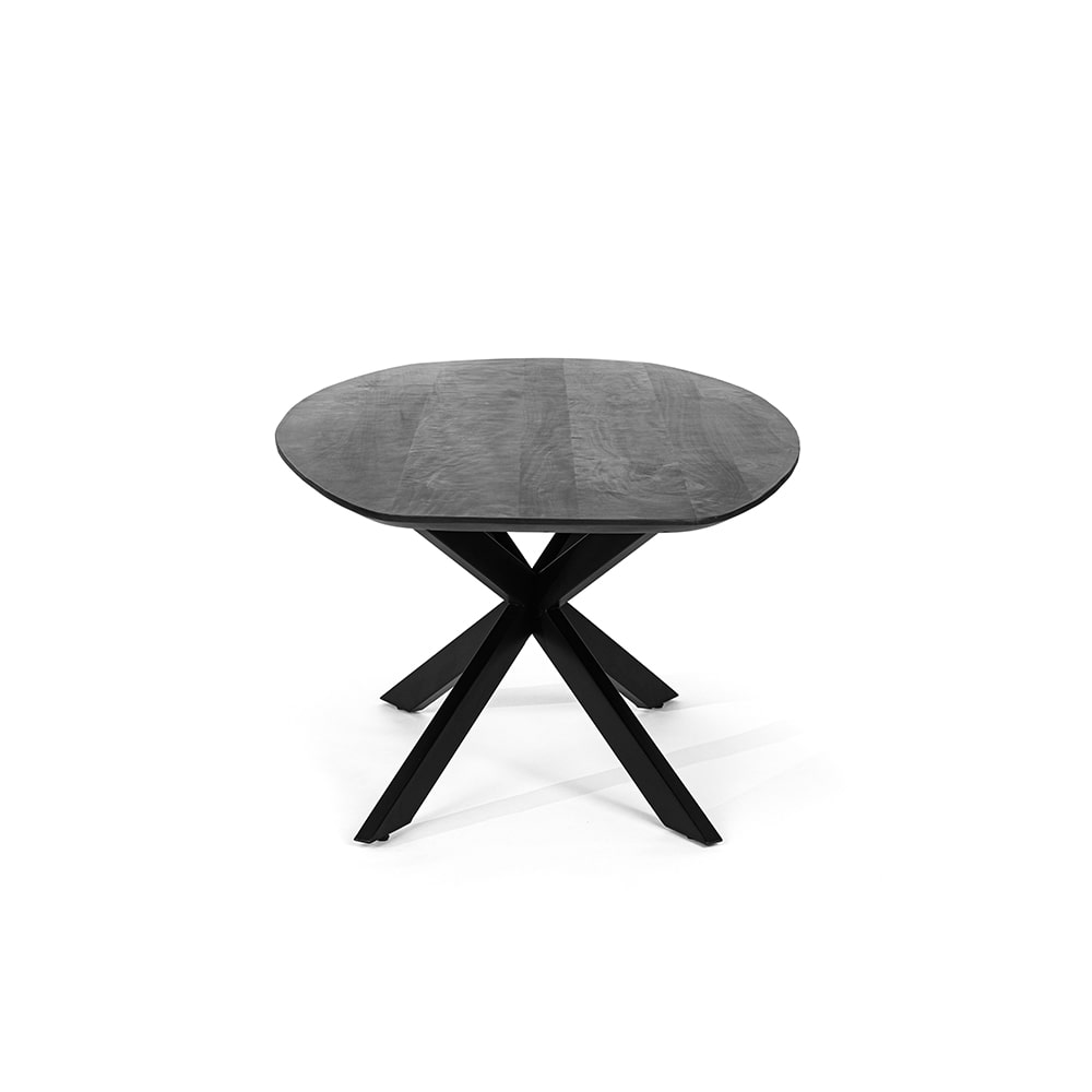 Haluta - Ovale Mango Eetkamertafel Bart - 230 x 110 x 76 cm - Zwart - Afbeelding 4