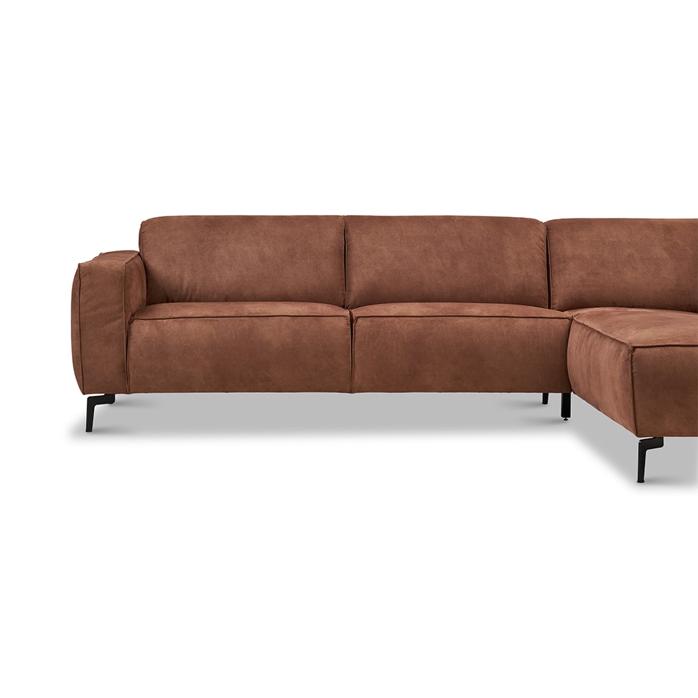 Haluta Hoekbank Alkmaar - 270 x 209 x 77 cm - Cognac - Rechts - Afbeelding 5