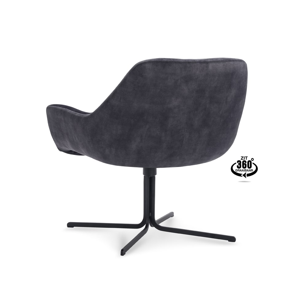 Haluta Relax Fauteuil Astrit - Draaibaar - Antraciet - Afbeelding 4