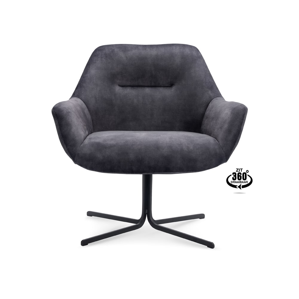 Haluta Relax Fauteuil Astrit - Draaibaar - Antraciet - Afbeelding 3