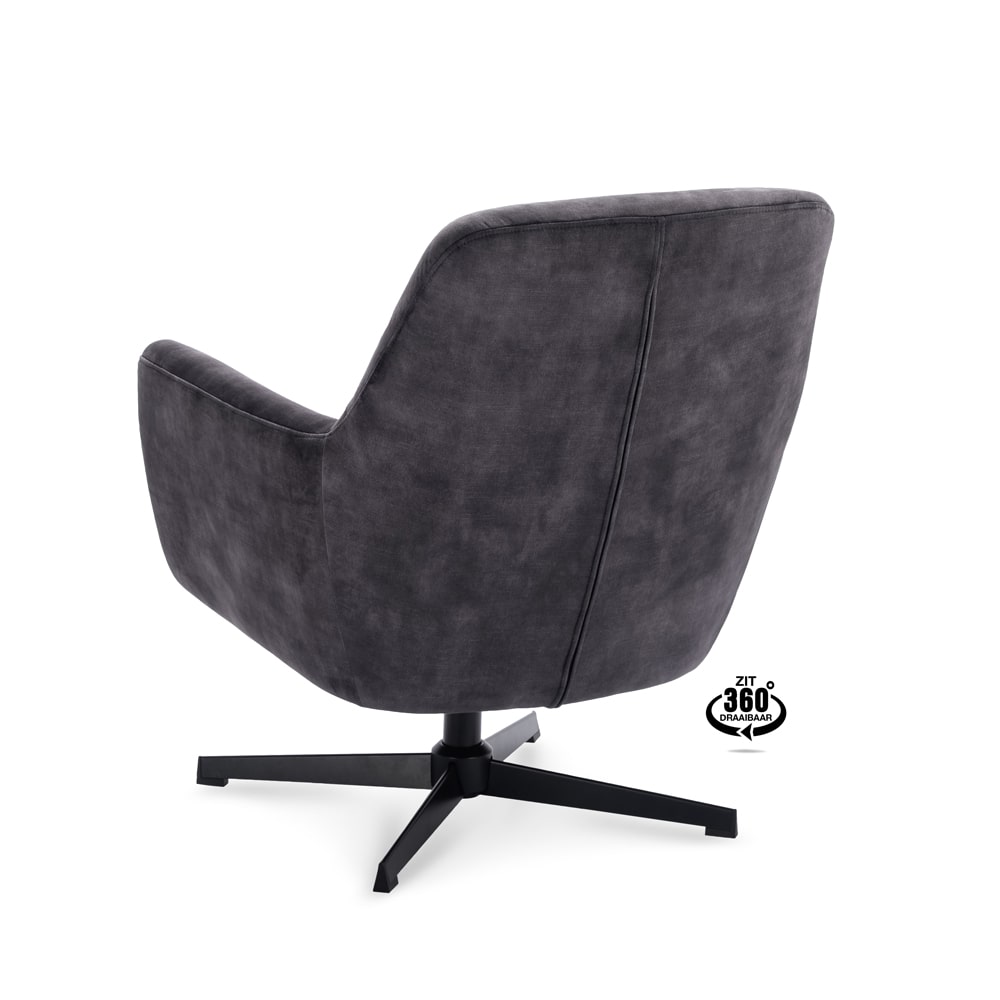 Haluta Relax Fauteuil Nora - Draaibaar - Antraciet - Afbeelding 4