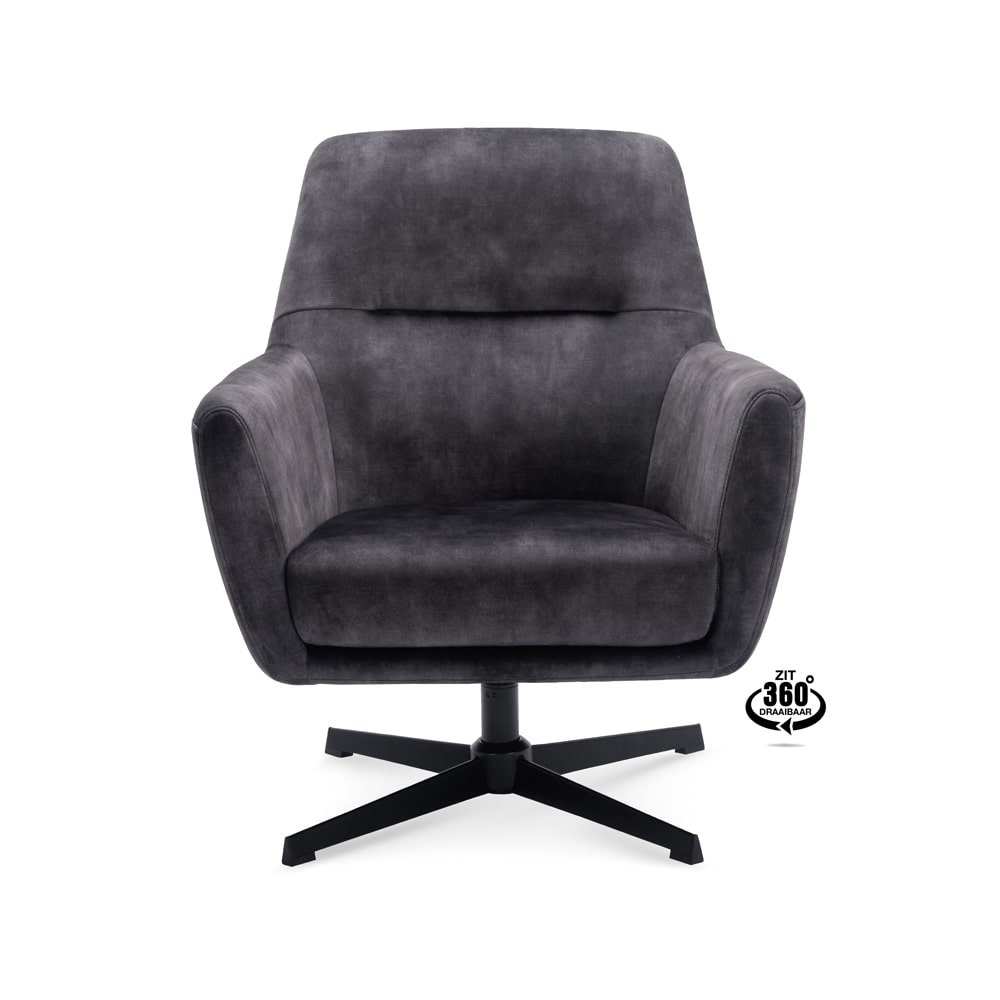 Haluta Relax Fauteuil Nora - Draaibaar - Antraciet - Afbeelding 3