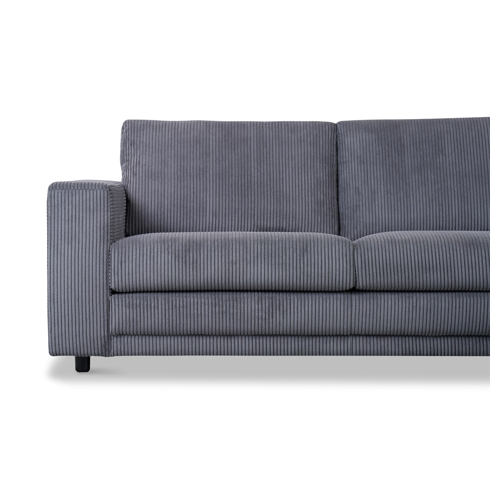 Haluta Rib Hoekbank Nijmegen - 261 x 204 x 86 cm - Antraciet - Rechts - Afbeelding 2