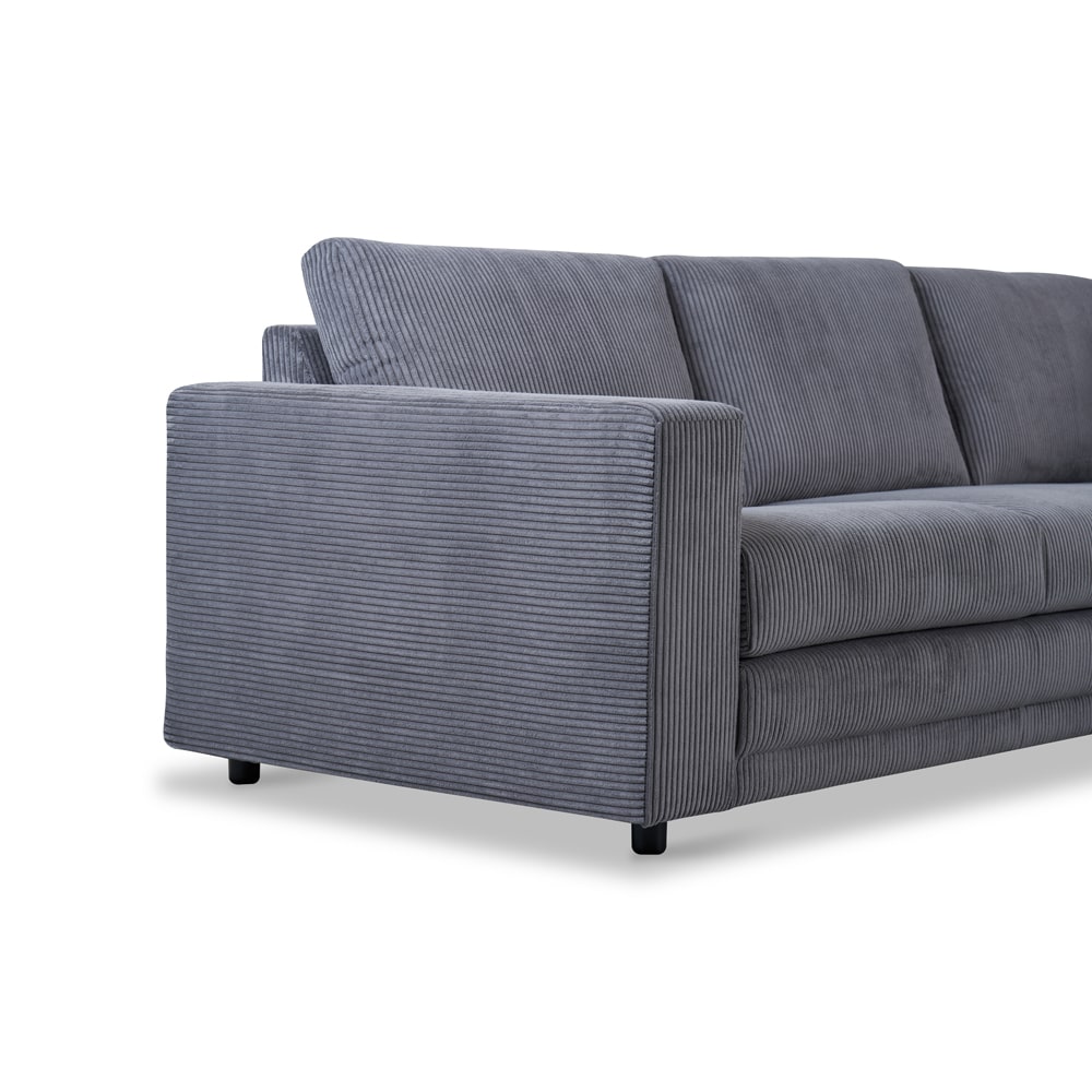 Haluta Rib Hoekbank Nijmegen - 261 x 204 x 86 cm - Antraciet - Rechts - Afbeelding 5