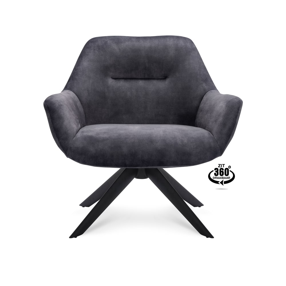 Haluta Relax Fauteuil Juna - Draaibaar - Antraciet - Afbeelding 3