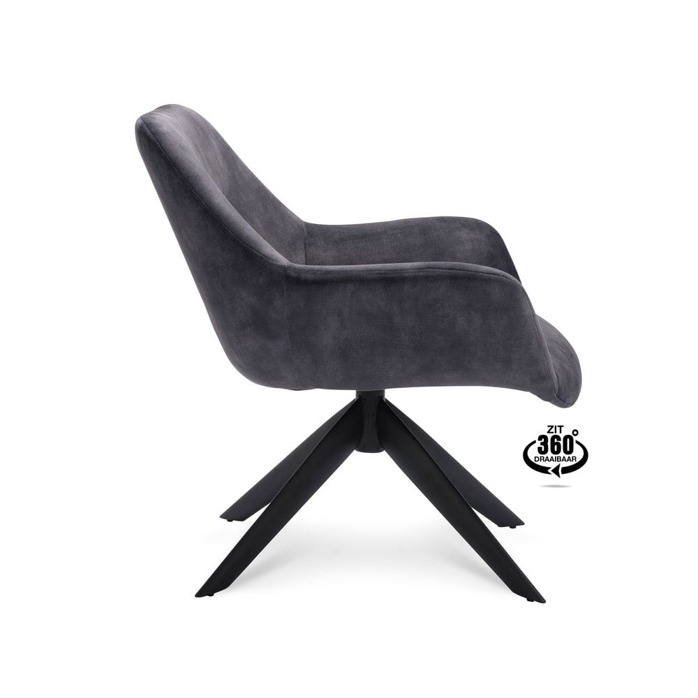 Haluta Relax Fauteuil Juna - Draaibaar - Antraciet - Afbeelding 2