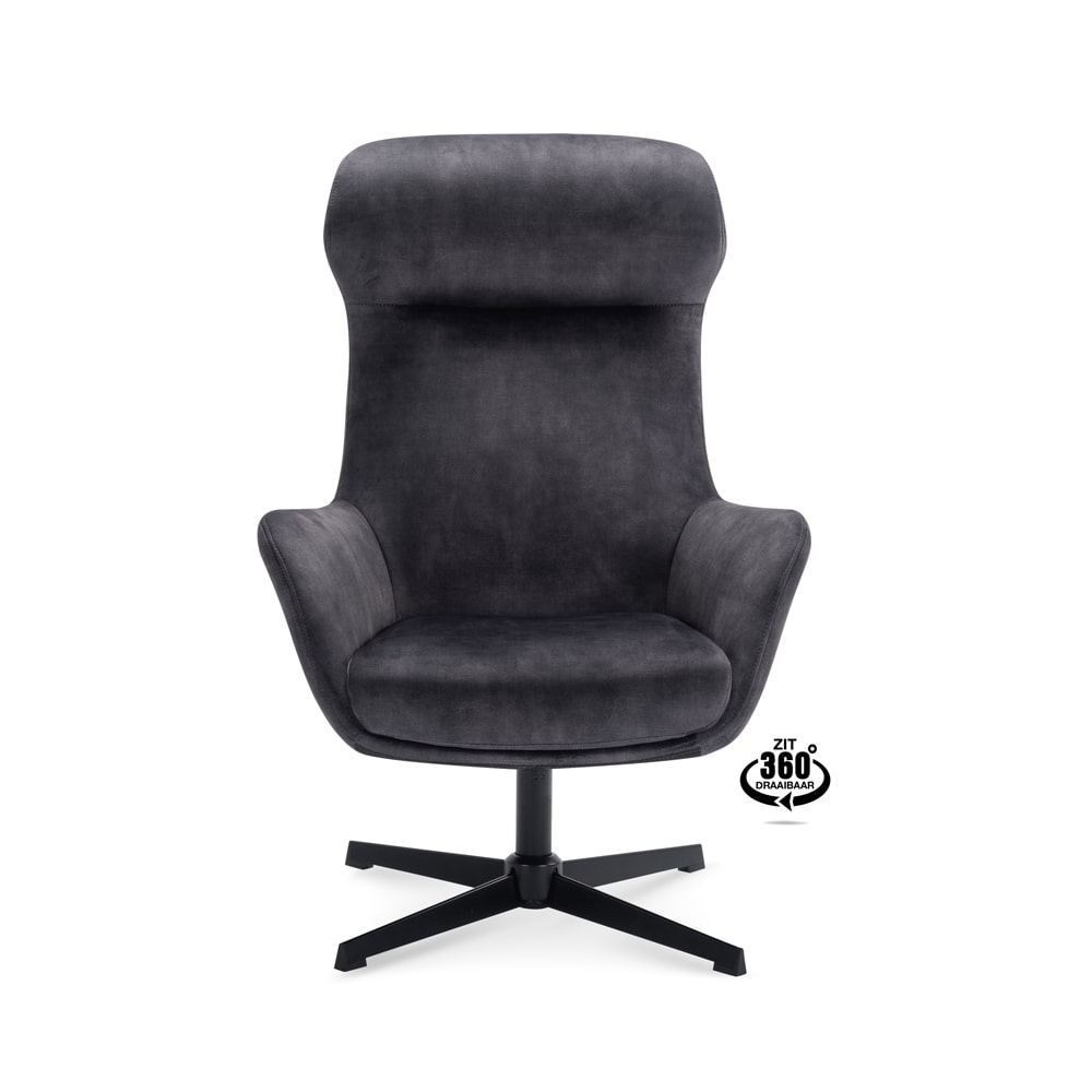 Haluta Relax Fauteuil Hugo - Draaibaar - Antraciet - Afbeelding 3