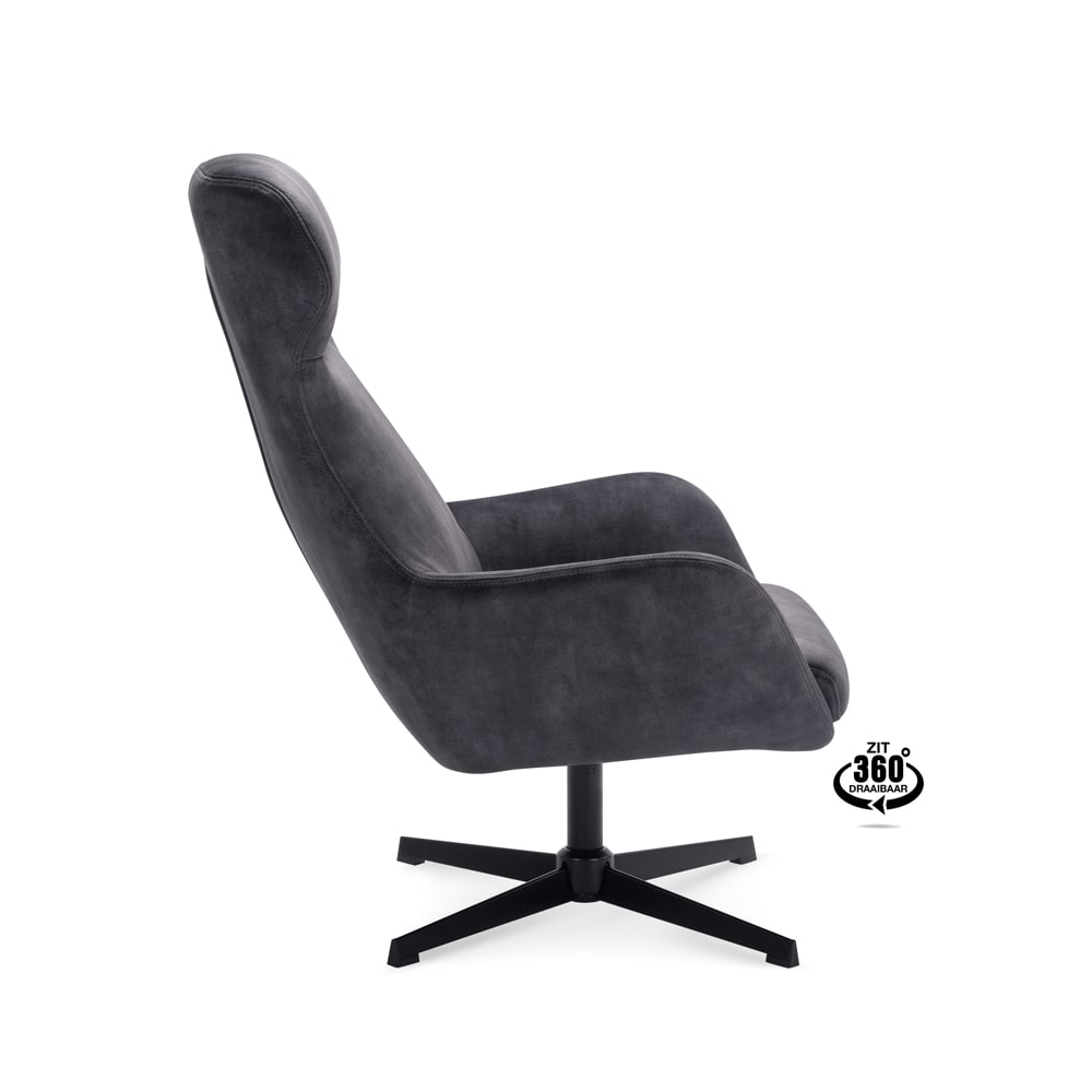 Haluta Relax Fauteuil Hugo - Draaibaar - Antraciet - Afbeelding 2