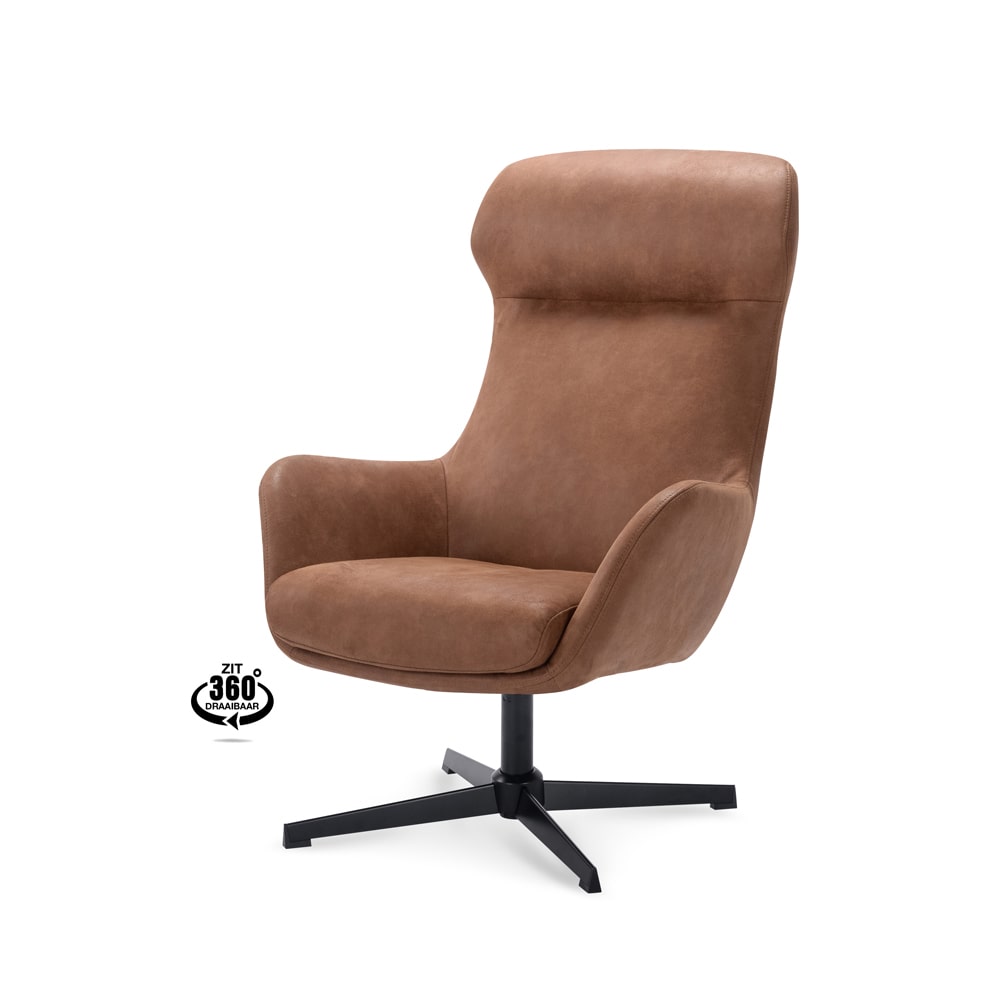 Haluta Relax Fauteuil Guus - Draaibaar - Camel