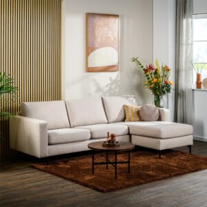 Haluta - Hoekbank Joop – 255 x 155 x 85 cm – Beige – Rechts