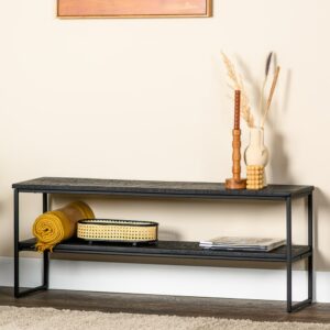 Haluta TV-meubel Maurits - B120 x D30 x H45 cm - Aged Teak - Zwart