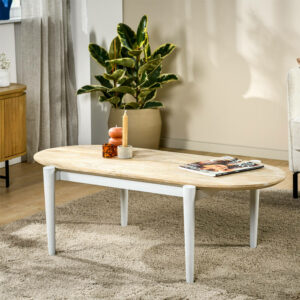 Haluta - Ovale Mango Salontafel Raf - 120 x 60 x 40 cm - Golden Pure